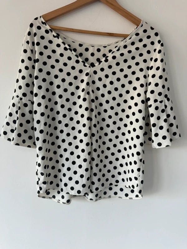 White and Black Spotty Blouse, photo 3 of 4