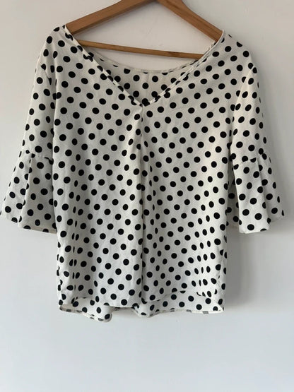 White and Black Spotty Blouse, photo 3 of 4
