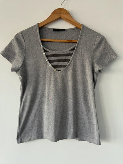 Laura Ashley Grey Cotton Y2K T-Shirt – UK 12, photo 2 of 5
