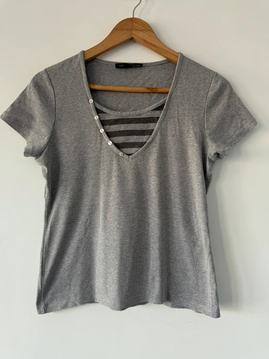 Laura Ashley Grey Cotton Y2K T-Shirt – UK 12, photo 2 of 5