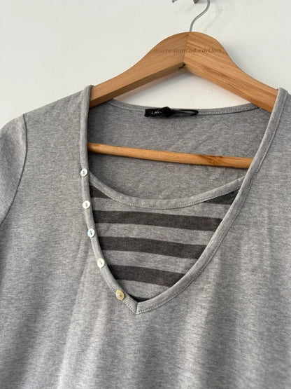Laura Ashley Grey Cotton Y2K T-Shirt – UK 12, photo 3 of 5