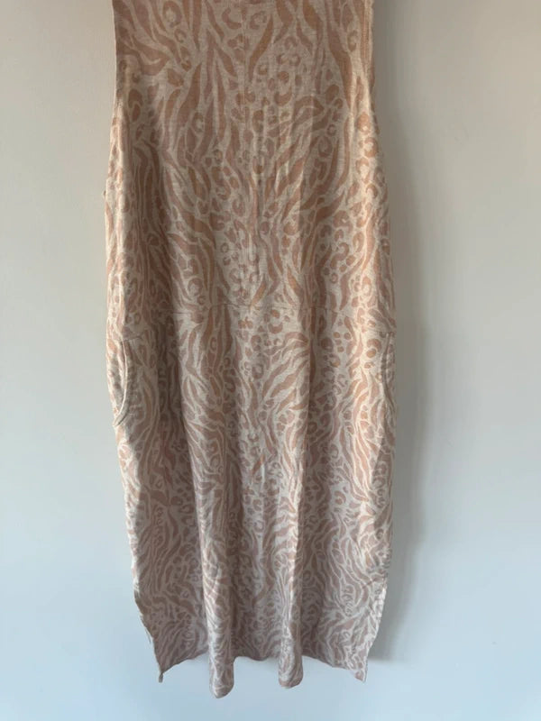 Marks and Spencer the Lounge Edit Animal Print Peach Dress, photo 4 of 5
