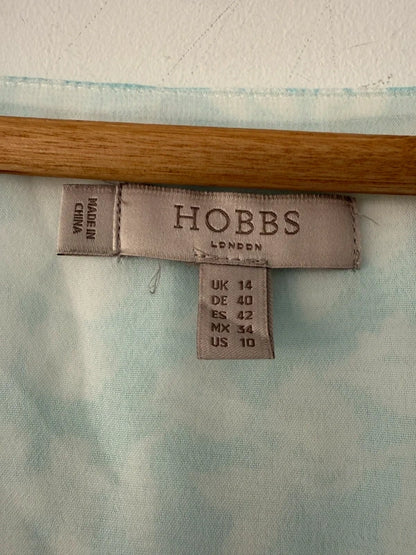 Hobbs Turquoise and White Floral Patterned Summer Top Wise 14, photo 4 of 5