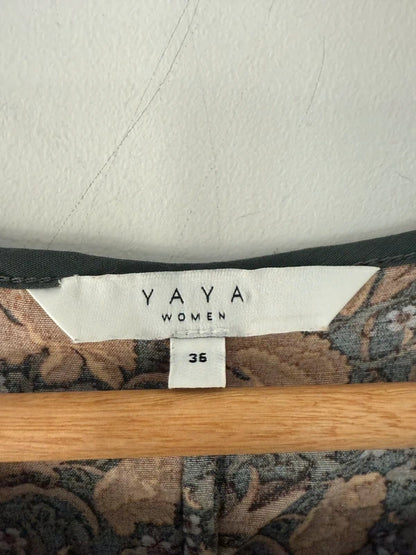 Yaya Paisley Patterned Green Orange Blouse, photo 5 of 5