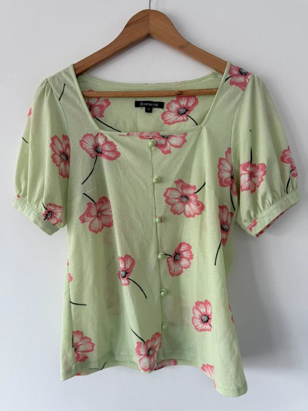 Bonmarche Green Floral Summer Top, photo 2 of 4