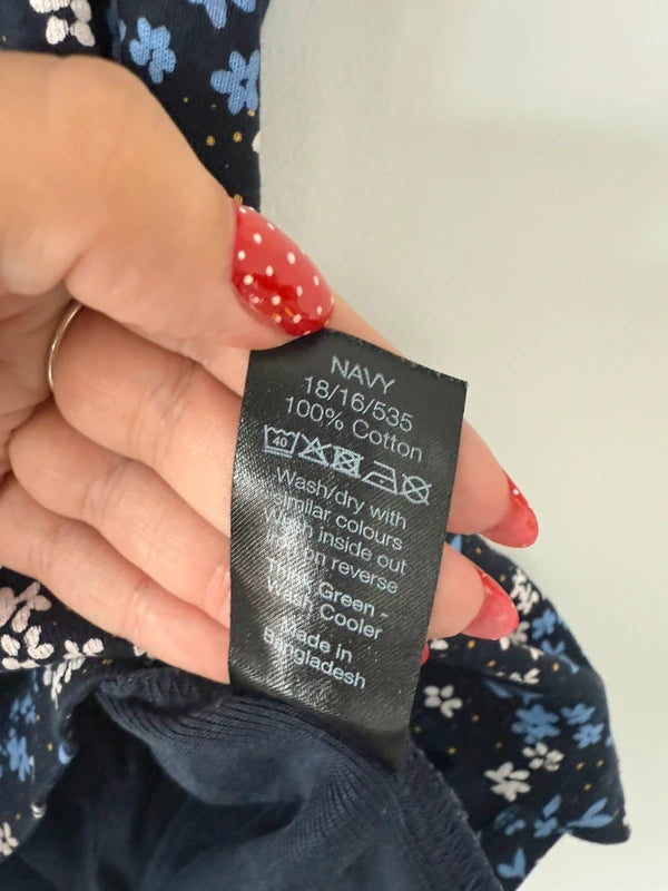 Spirit Navy Blue Floral Detailed Collared Top, photo 5 of 5