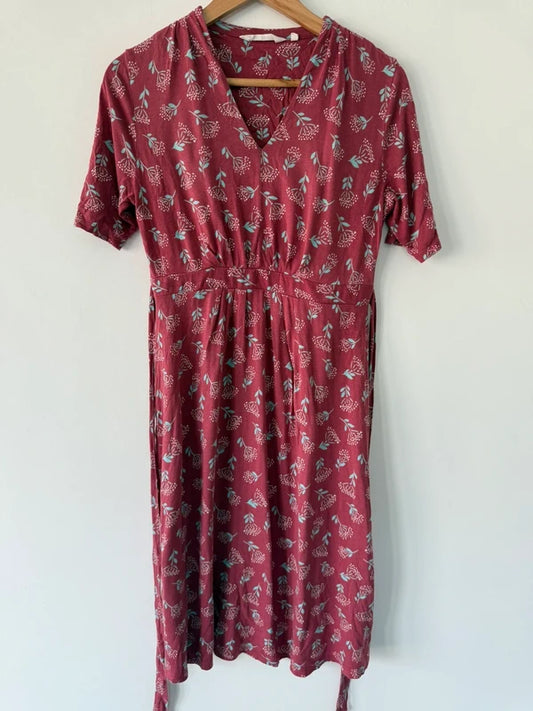 Sea Salt Cornwall Pink Floral Summer Dress, preloved