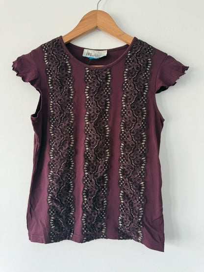 Monsoon Old Label Y2k Style Burgundy Lace Top, photo 4 of 4