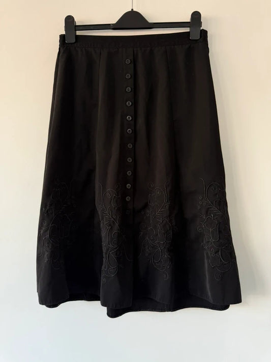 Libaas As Black Floral Long Skirt, preloved