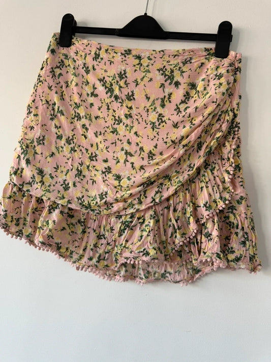 New Look Pink Floral Summer Skirt, preloved