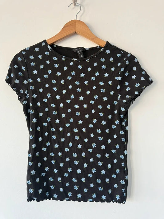 New Look Black and Blue Floral Top, photo 2 of 3