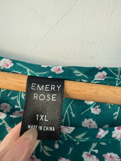 Emery Rose Green Floral Dress, photo 2 of 3