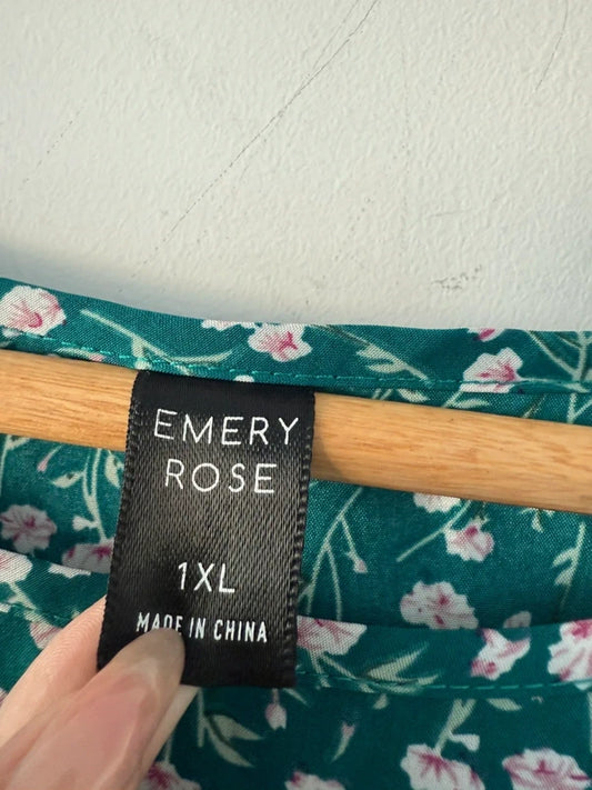 Emery Rose Green Floral Dress, photo 2 of 3