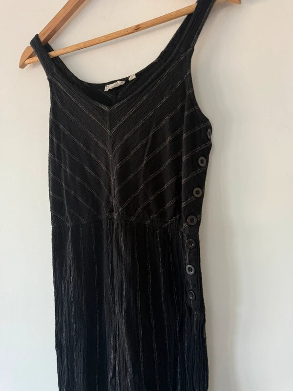Fat Face Black Striped Button Jumpsuit, photo 2 of 5