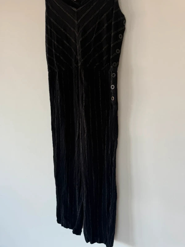 Fat Face Black Striped Button Jumpsuit, photo 3 of 5