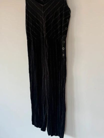 Fat Face Black Striped Button Jumpsuit, photo 3 of 5