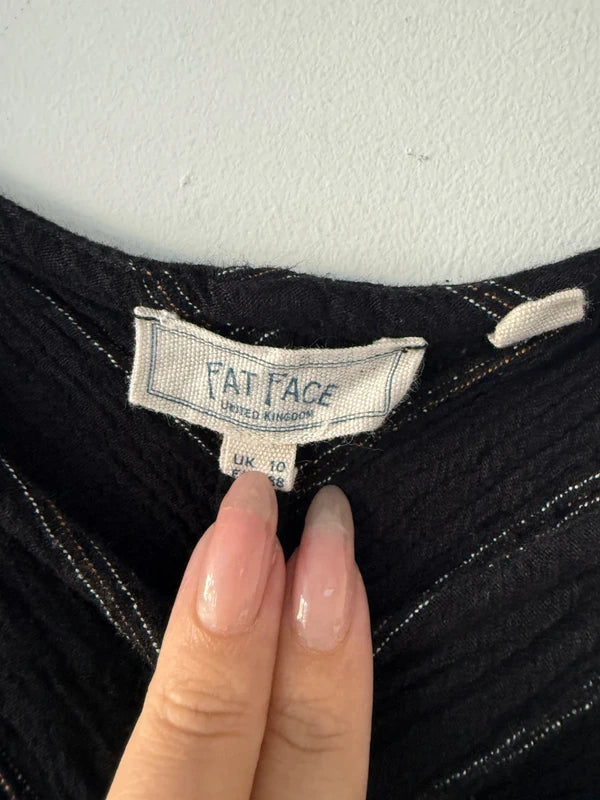 Fat Face Black Striped Button Jumpsuit, photo 4 of 5