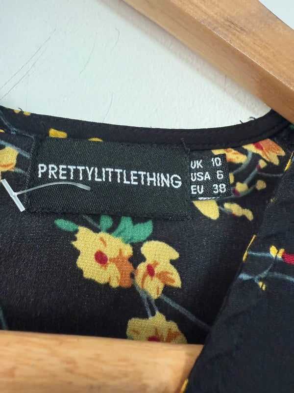 Pretty Little Thing Black and Yellow Floral Dress, photo 5 of 5