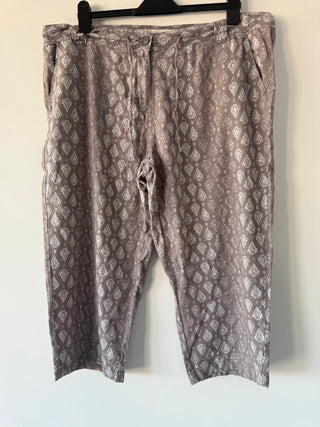 Next Linen Blend Patterned Trousers, preloved