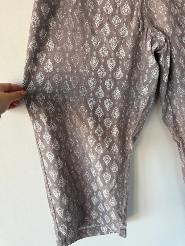 Next Linen Blend Patterned Trousers, photo 3 of 5