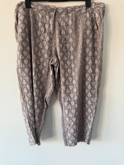 Next Linen Blend Patterned Trousers, photo 4 of 5