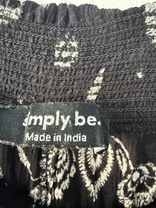 Simply Be Black Patterned Trousers, photo 4 of 5
