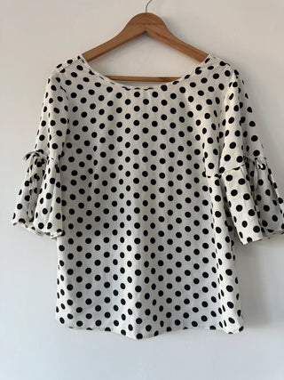Polka Dot Blouse White and Black, preloved