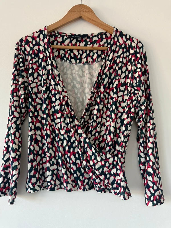 Crew Clothing Multi Colour Patterned Wrap Top, preloved