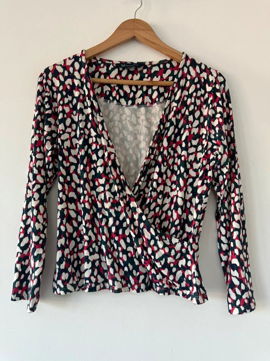 Crew Clothing Multi Colour Patterned Wrap Top, photo 2 of 5