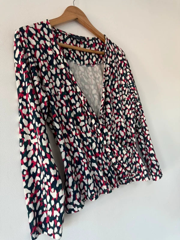 Crew Clothing Multi Colour Patterned Wrap Top, photo 3 of 5