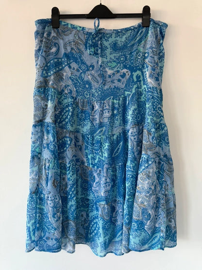 EWM Pure Classics Blue Print Summer Long Skirt, preloved