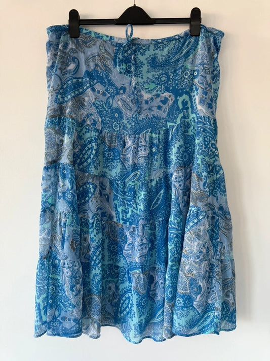 EWM Pure Classics Blue Print Summer Long Skirt, preloved