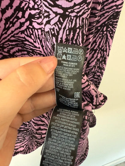 M&S Purple and Black Patterned Blouse, photo 4 of 5