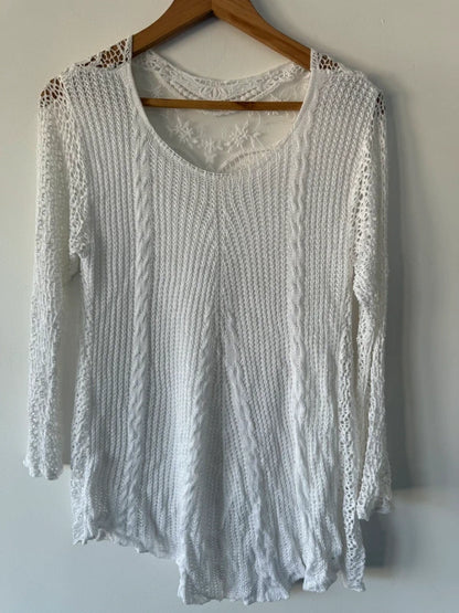 White Crochet Style Top, photo 2 of 5