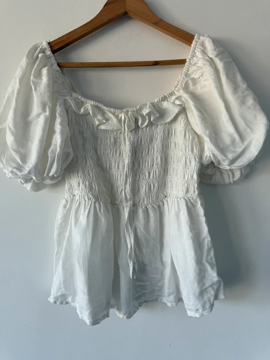 New Look Cream Peplum Top, preloved