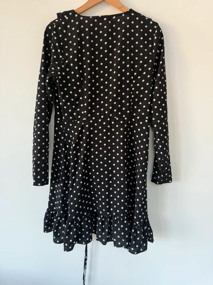 Missguided Black and White Polka Dot Wrap Dress, photo 5 of 5