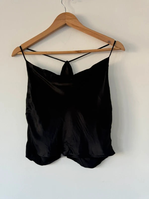 Zara Black Satin Top, preloved