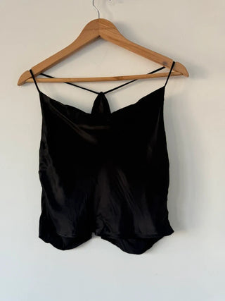Zara Black Satin Top, preloved