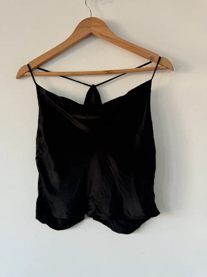 Zara Black Satin Top, preloved