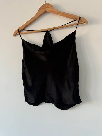 Zara Black Satin Top, photo 3 of 5