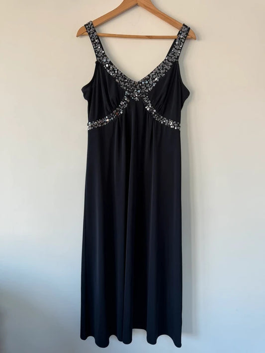 Simply Be Navy Blue Sequin Detailed Dress, preloved