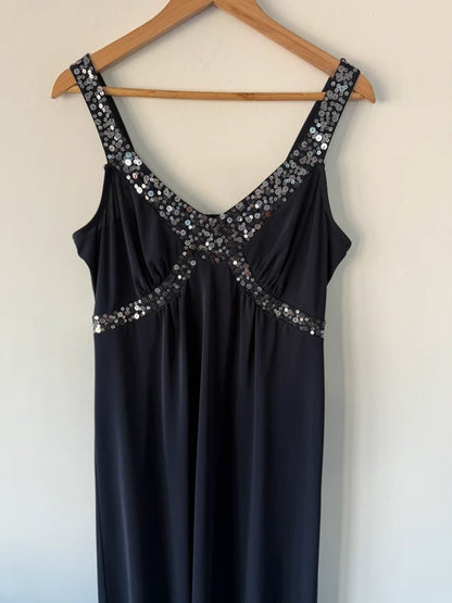 Simply Be Navy Blue Sequin Detailed Dress, photo 3 of 5