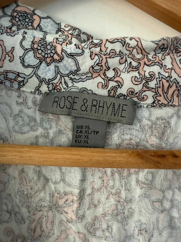 Rose and Rhyme Floral Patterned Linen Shirt Top, photo 3 of 5