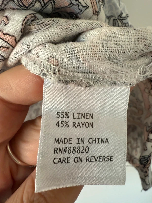 Rose and Rhyme Floral Patterned Linen Shirt Top, photo 5 of 5