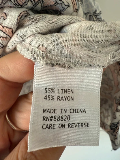 Rose and Rhyme Floral Patterned Linen Shirt Top, photo 5 of 5