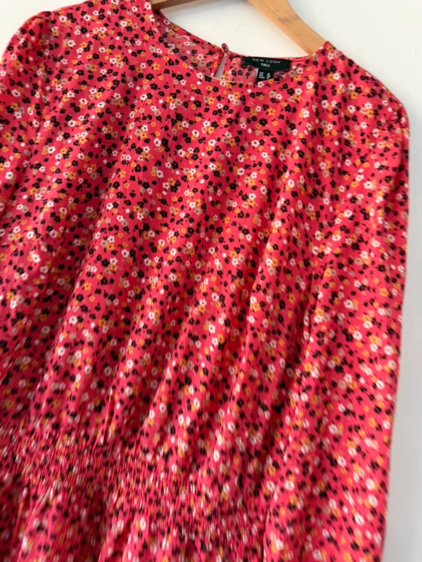 New Look Pink Floral Tall Dress, photo 3 of 5