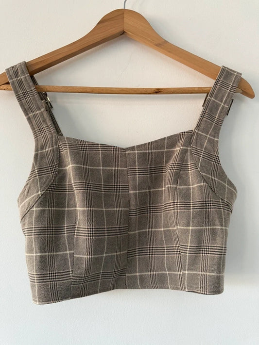 4th Reckless Checkered Crop Top, preloved