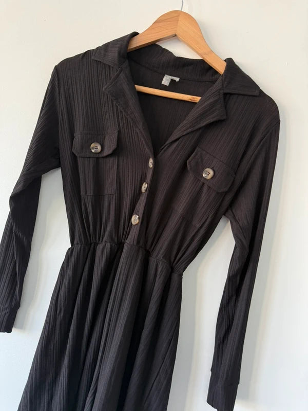 ASOS Black Button Collared Playsuit, photo 2 of 4