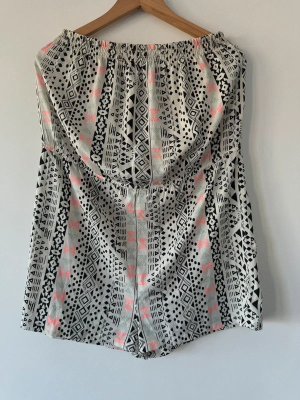 Primark Off the Shoulder Playsuit Aztec Patterned, preloved