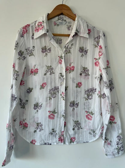 Next Floral 100% Cotton Blouse Shirt, preloved